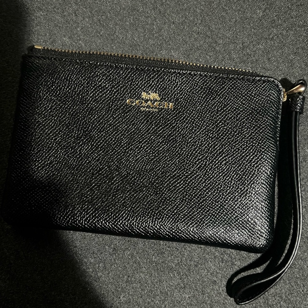 Womens black COACH Wristlet